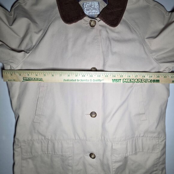 Coat Collectibles Womens Beige and Brown Button Up Short Trench Coat Size Small - Picture 12 of 15